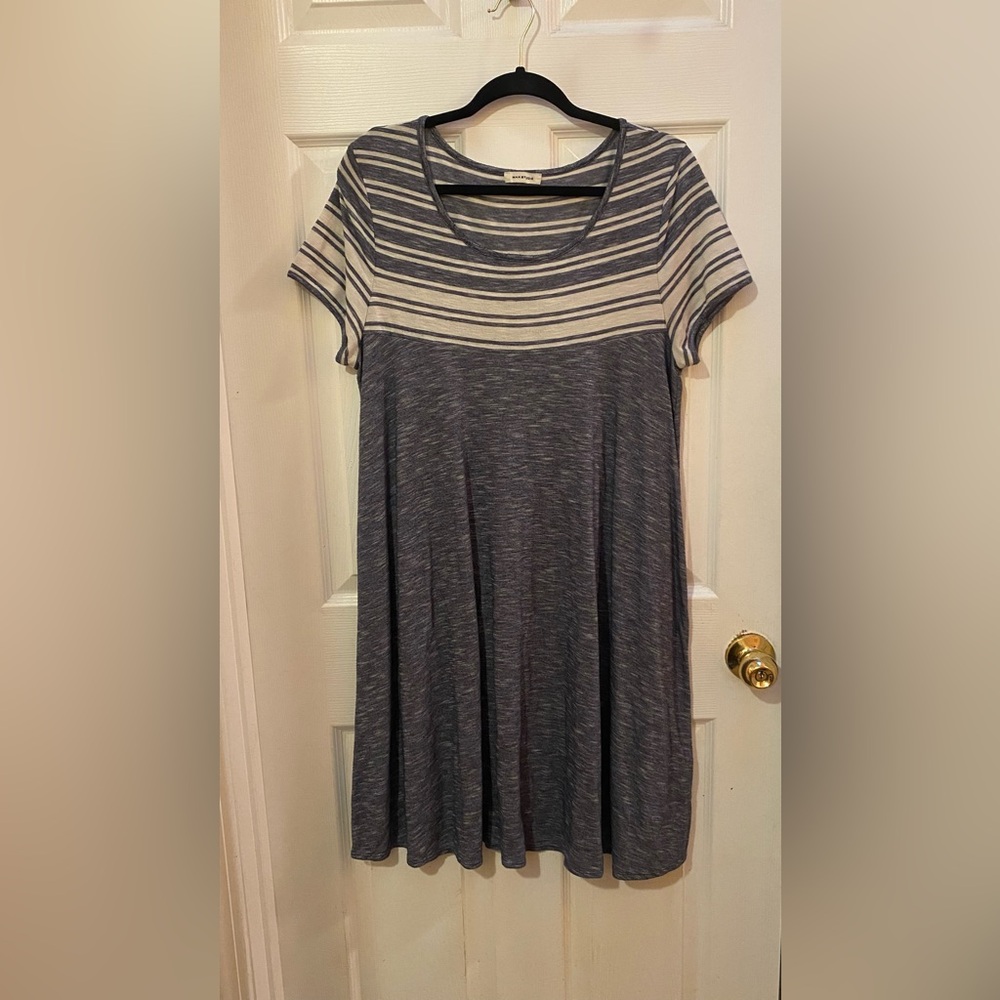 LuLaRoe Navy and White Striped Mini Dress